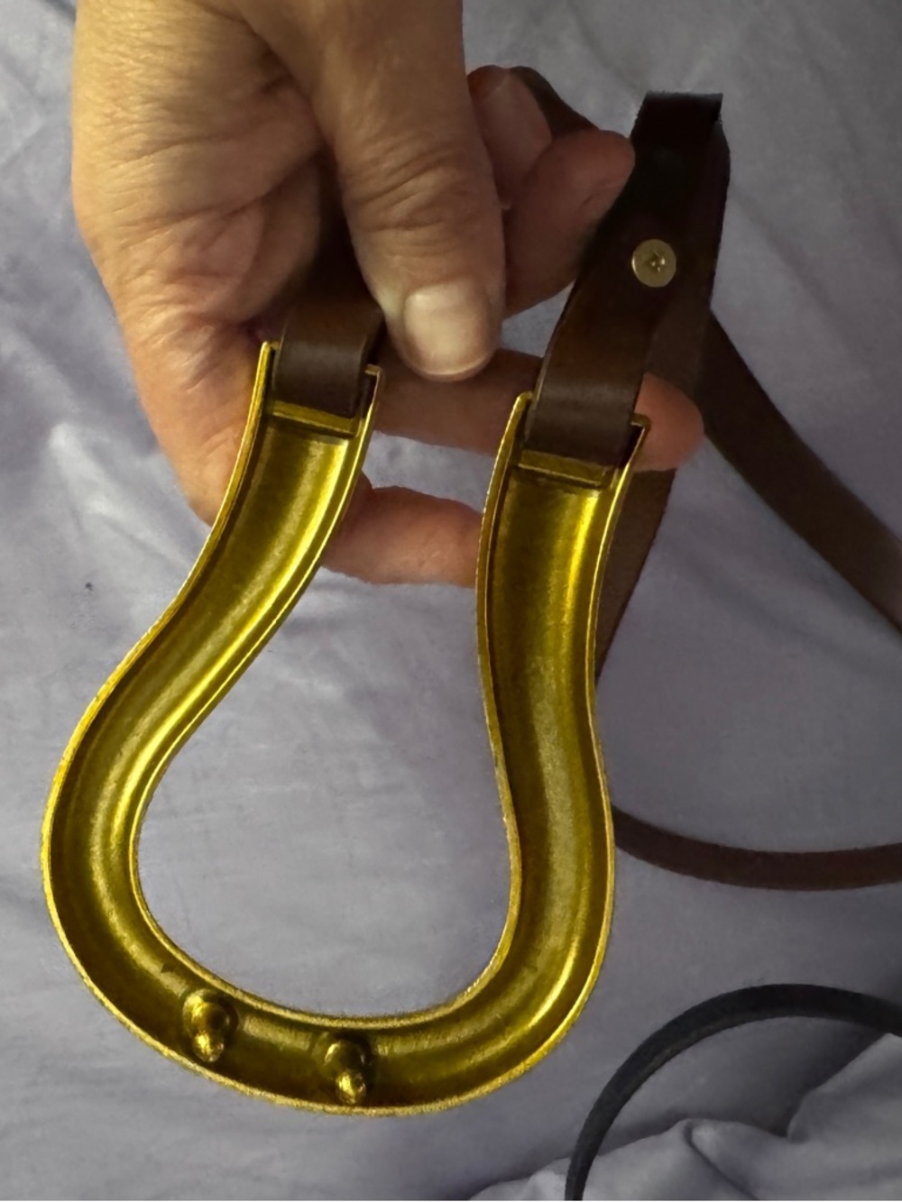 NEW Designer Inspired Brown & Black Double Strap Belts w/ Gold Accents - Picture 8 of 9